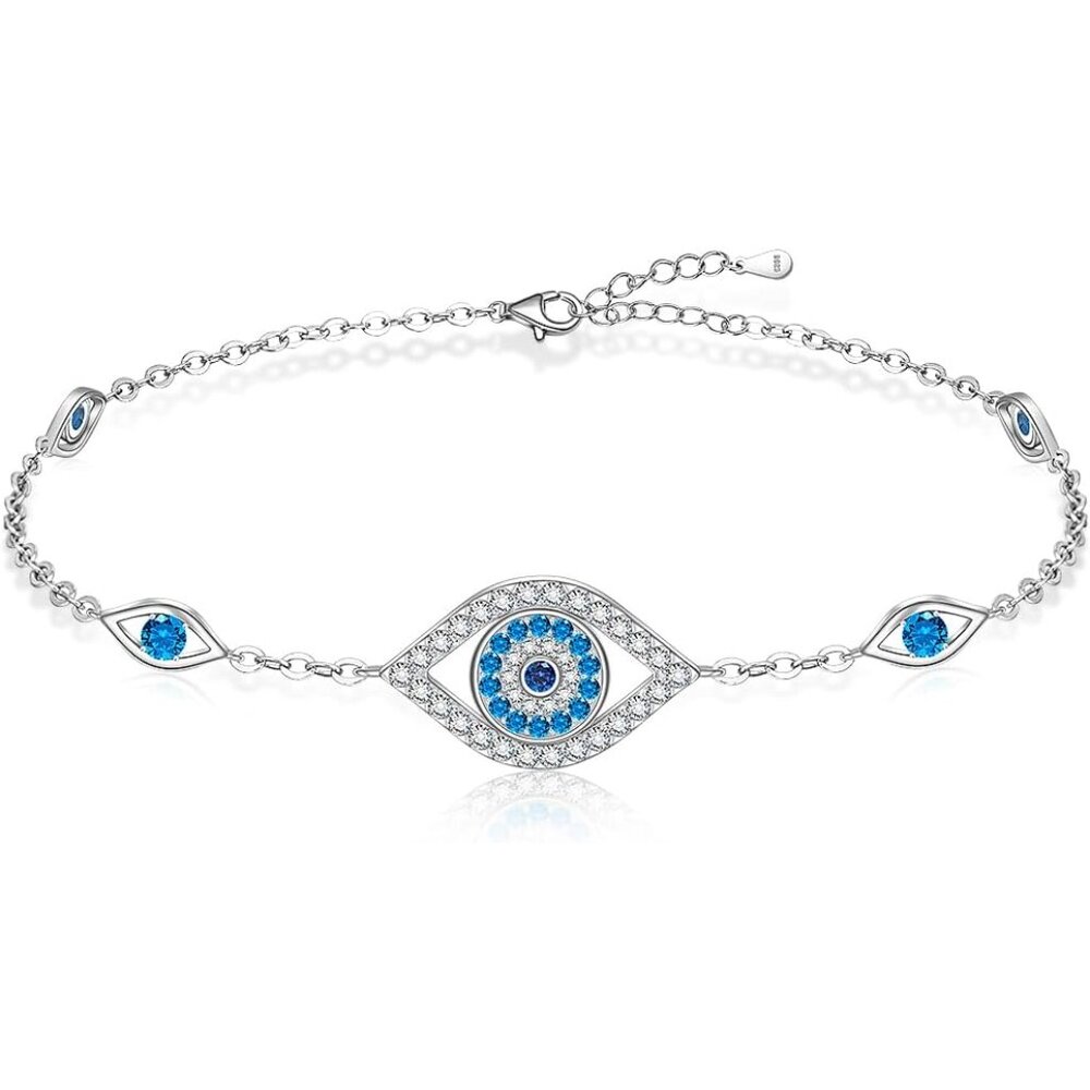 Evil Eye Bracelets 925 Sterling Silver Blue Evil Eye Bracelet For Women Greek Da